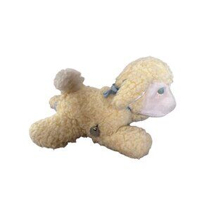 Vtg Eden Pale Yellow Musical Animated Wind-Up Lamb Plush Toy 10" tested works